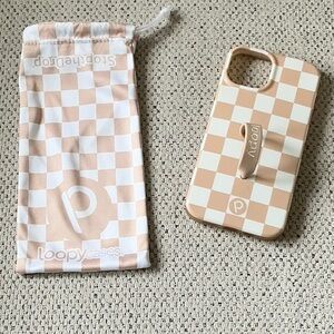 Loopy Case Beige Checkered Phone Case